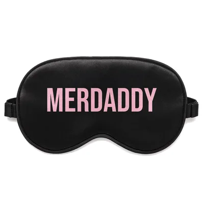 Merman Dad Sleep Mask: Pink Merdaddy Text Design for Ocean Lovers