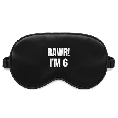 6th Birthday Dinosaur Sleep Mask Celebrating Age Six with Rawr