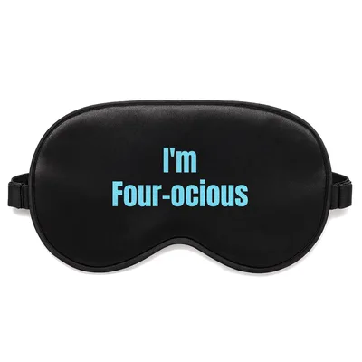 Fourth Birthday Dinosaur Sleep Mask: I'm Four-ocious Pun Design