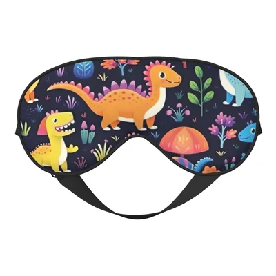 Dinosaur Jungle Sleep Mask: Cute Dinos and Floral Print for Naps