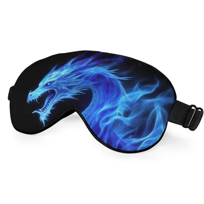 Blue Fire Dragon Fantasy Sleep Mask for Myth Lovers