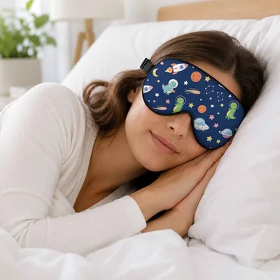 Dinosaur Space Print Sleep Mask for Cosmic Dinosaur Lovers