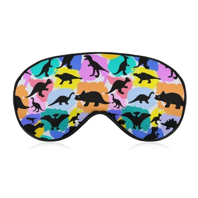 Dinosaur Silhouette Pattern Sleep Mask for Fossil Lovers