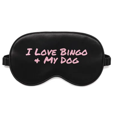 Bingo Dog Lover Sleep Mask: I Love Bingo and My Dog Design