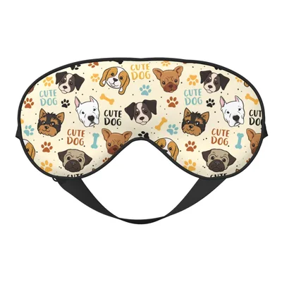 Cute Puppy Sleep Mask with a Playful Dog Print
