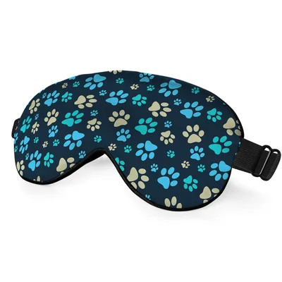 Dog Paw Prints Pattern Sleep Mask for Canine Lovers