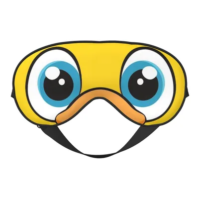 Cute Duck Sleep Mask: Bright Yellow Face with Big Blue Eyes