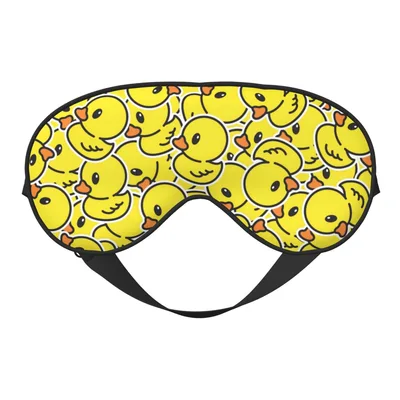 Yellow Rubber Ducks Pattern Sleep Mask for Playful Bath Time Lovers