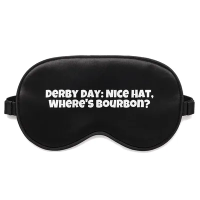 Derby Day Sleep Mask: Bourbon and Hat Joke Design