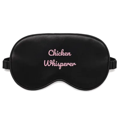 Backyard Chicken Keeper Sleep Mask: Pink Cursive Text Design