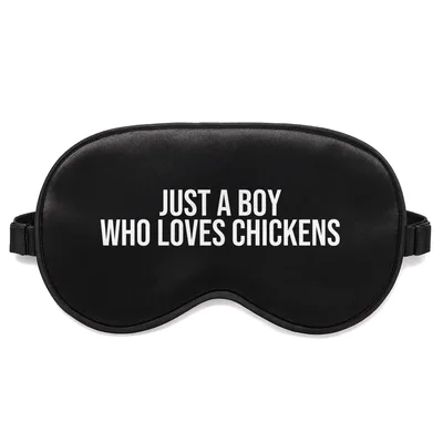 Chicken Lover Boy Sleep Mask - Bold Text Design for Poultry Fans
