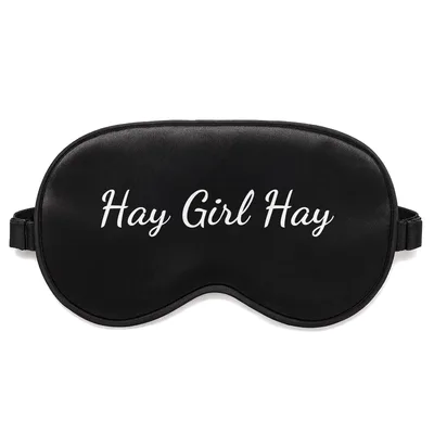 Cow Pun Sleep Mask: Hay Girl Hay Text Design for Farm Lovers