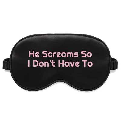 He Screams Sleep Mask: Pink Text Design for Goat Owners