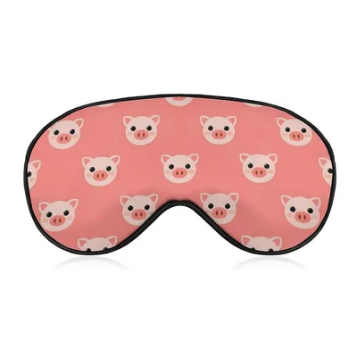 Cute Pig Sleep Mask: Adorable Pink Piglet Pattern for Farm Lovers