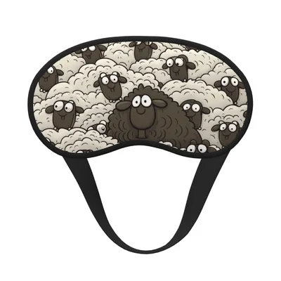 Cartoon Black Sheep Sleep Mask for the Unique Flock Member