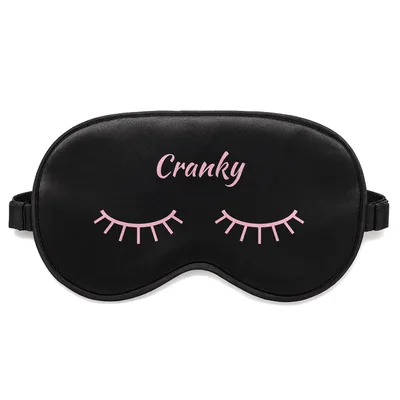 Cranky Eyes Sleep Mask: Pink Closed Eyelashes Design