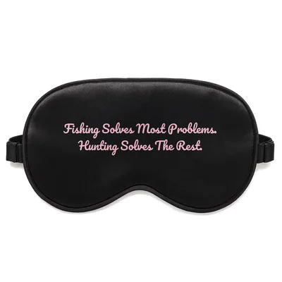 Fishing and Hunting Sleep Mask: Pink Script Design