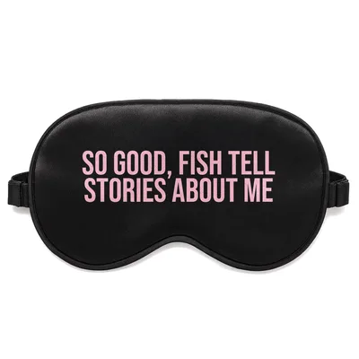 Fishing Stories Sleep Mask: Fisherman Tall Tales Design for Anglers