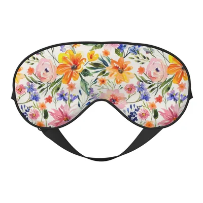 Watercolor Floral Sleep Mask for Women and Men