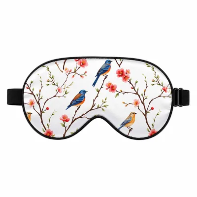 Bluebird Floral Sleep Mask for Spring Lovers