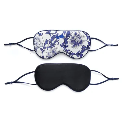 Blue and White Floral Sleep Mask Set of 2 for Calm Evenings
