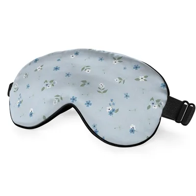Light Blue Wildflower Pattern Sleep Mask for Botanical Lovers