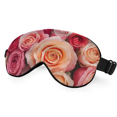 Pink and Orange Roses Sleep Mask: A Floral Dream for Rest