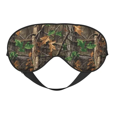 Camouflage Forest Leaves Branches Sleep Mask for Nature Lovers