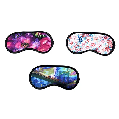 Floral Pattern and City Sleep Mask Set of 3