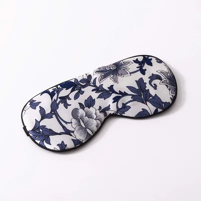 Blue Floral Pattern Sleep Mask for Classic Botanical Lovers