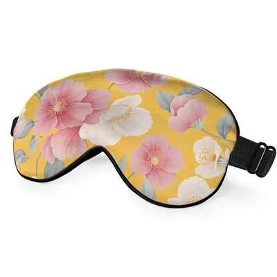 Yellow Floral Pattern Sleep Mask