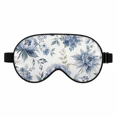 Blue Floral Print Sleep Mask