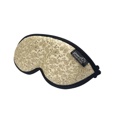 Small Floral Print Sleep Mask: Delicate Gold Botanical