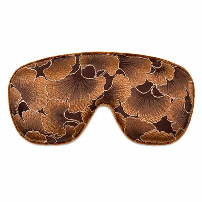 Ginkgo Leaf Pattern Sleep Mask: Chocolate Ginkgo Botanical Design