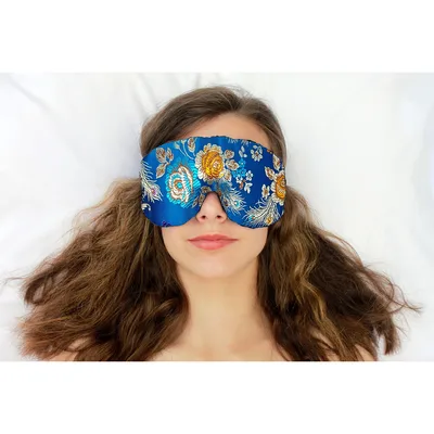 Blue Floral Blindfold Sleep Mask: A Vibrant Botanical Design for Rest