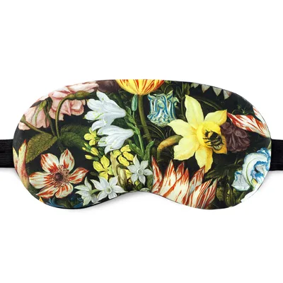 Floral Still Life Art Sleep Mask: A Classic Botanical Print for Night