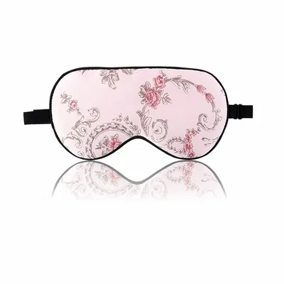 Pink Roses Floral Pattern Sleep Mask with Vintage Botanical Print