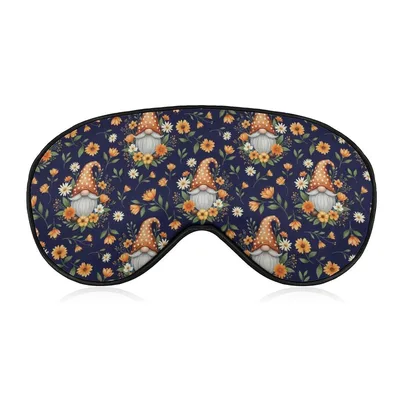 Gnome Floral Pattern Sleep Mask for Garden Lovers
