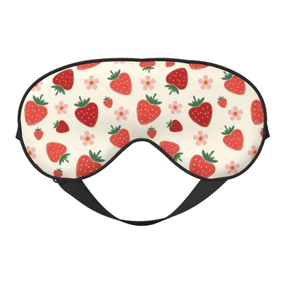 Strawberry Floral Sleep Mask for Cozy Nights and Gentle Naps