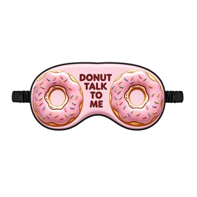 Funny Donut Lover Sleep Mask with Pink Sprinkled Donuts