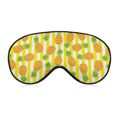 Pineapple Stripes Pattern Sleep Mask for Tropical-Themed Rest