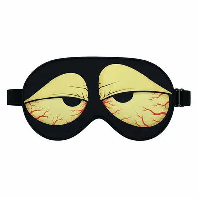 Bloodshot Eyes Sleep Mask: Wide-Awake Cartoon Eyes
