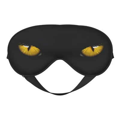 Spooky Yellow Cat Eyes Sleep Mask for Feline Lovers