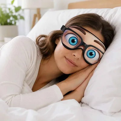 Cartoon Glasses Big Eyes Sleep Mask for Funny Eye Lovers