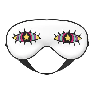 Cartoon Lashes Stars Sleep Mask: Whimsical Starry Eye Design