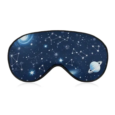 Galaxy Stars Sleep Mask: Constellations on Deep Navy