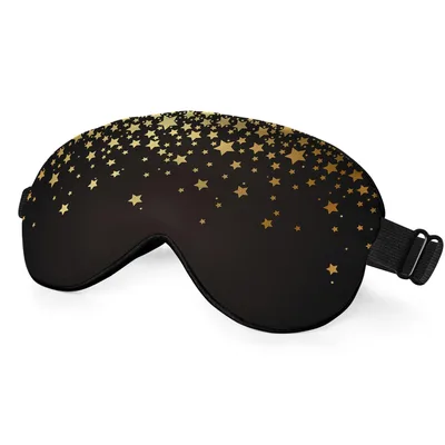 Golden Stars Night Sky Sleep Mask: Shining Gold Stars on Black