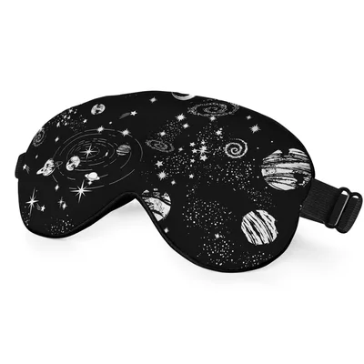 Galaxy Space Planets Stars Sleep Mask: Black eye mask