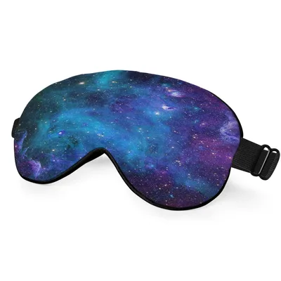 Galaxy Nebula Starry Sky Sleep Mask: Deep Space Print for Night Travel