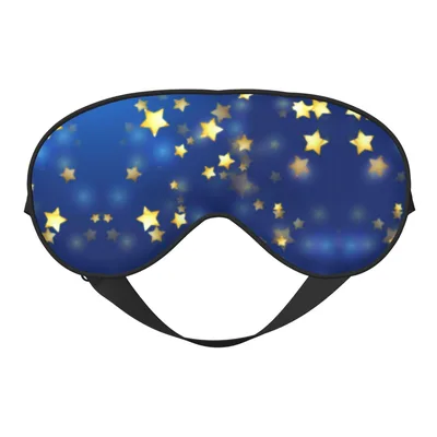 Glamorous Gold Stars Night Sleep Mask: Shimmering Starry Sky Design
